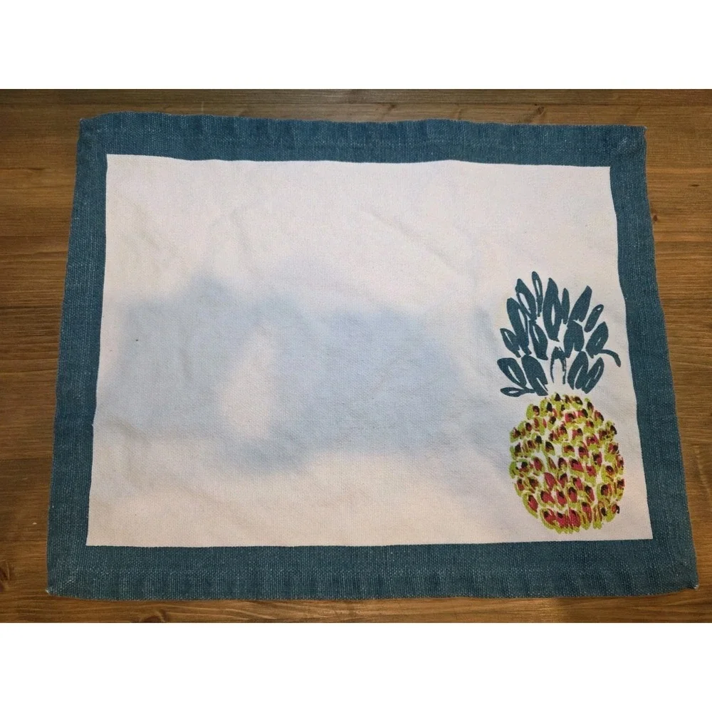 Set Of‎ 4 Pineapple Kitchen Placemats Turquoise 16x13